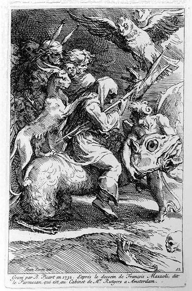 The Witches Sabbath, engraved by Bernard Picart by Parmigianino